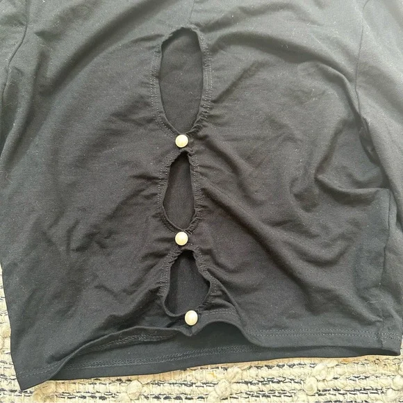 Reformation Vernon Black Long Sleeve Cutout top - Picture 6 of 8